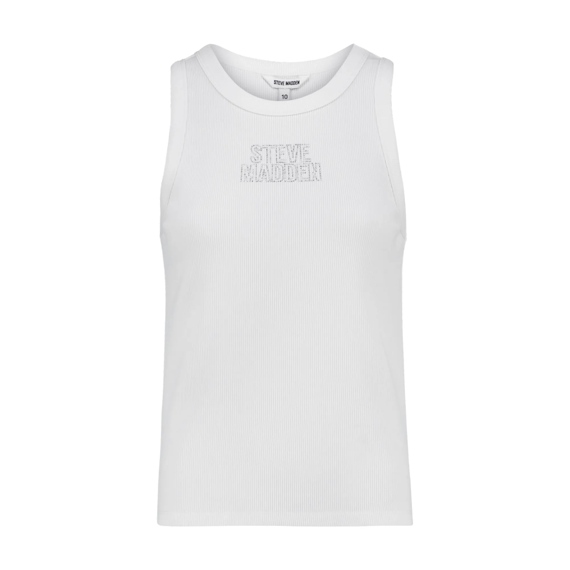 AALIYAH WHITE SPARKLE LOGO TANK