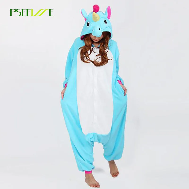 Animal Onesie Women Pajamas Stitch Unicorn Pajamas Onesie Adult Pajama Sets Cartoon Winter Flannel Warm Pyjamas Women