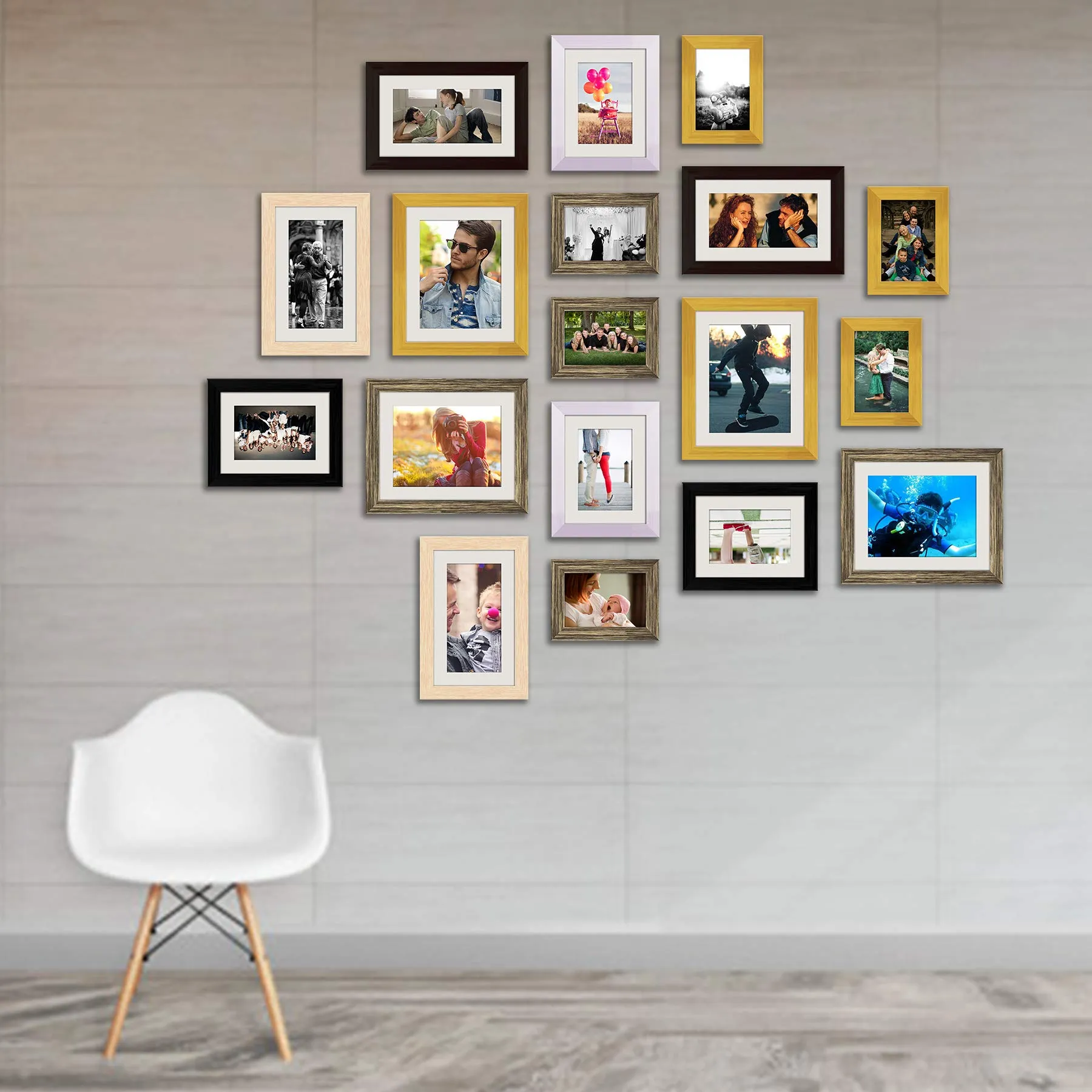 ArtzFolio Wall Photo Frame D379 | Wall Photo Frame Collage for Living Room | Picture Frames Home & Wall Decoration | Set of 18 Units | 4x6-6 Unit | 6x8-4 Unit | 6x10-4 Unit | 8x10-4 Unit