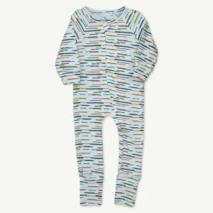 Blue Broken Stripe Unionsuit; RS22S2224