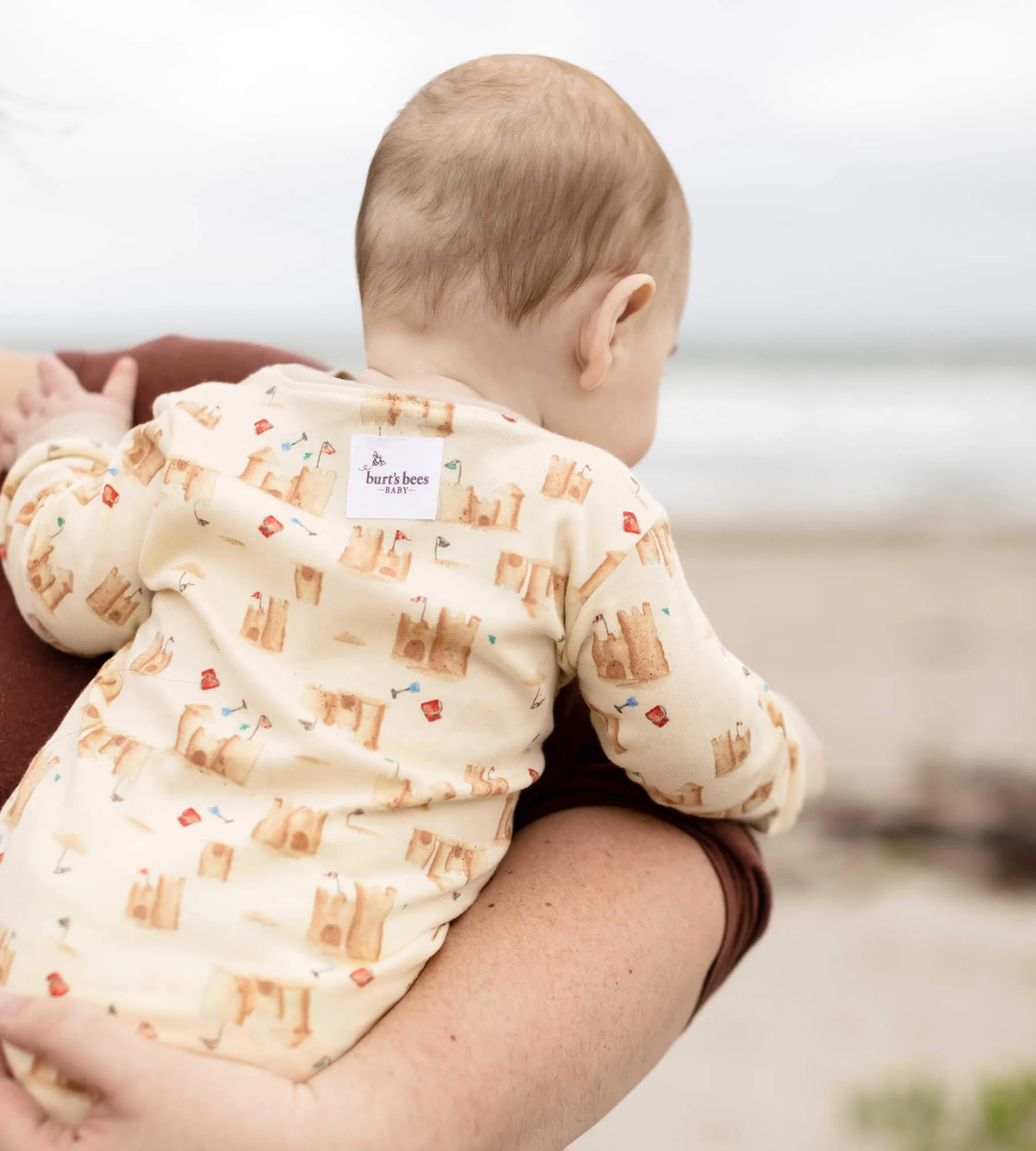 Burt's Bees Organic Baby One-Piece Footless Sleep & Play 2 Pack: Sandy Castles & Printed Tie Dye