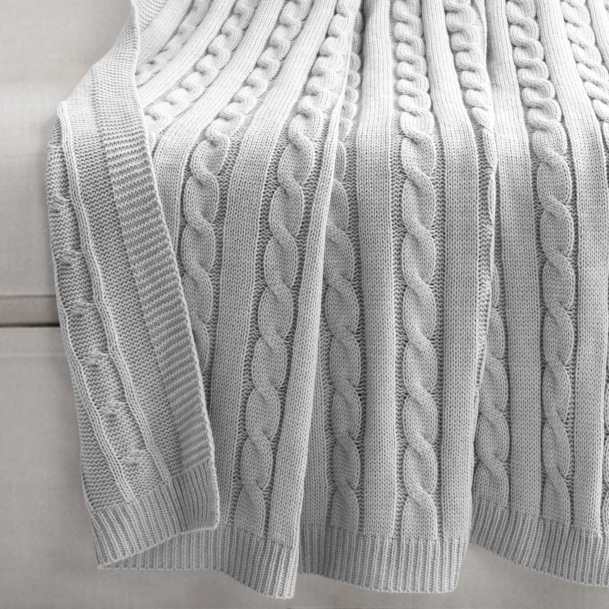 Cable Soft Knitted Throw Blanket