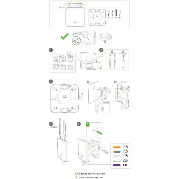 Cisco MG21E Meraki CAT 6 LTE Cellular Gateway