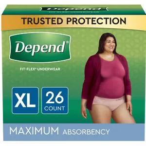 Depend® FIT-FLEX® Incontinence Underwear for Women. Blush Color, Maximum Absorbency