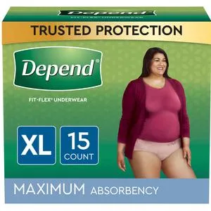 Depend® FIT-FLEX® Incontinence Underwear for Women. Blush Color, Maximum Absorbency