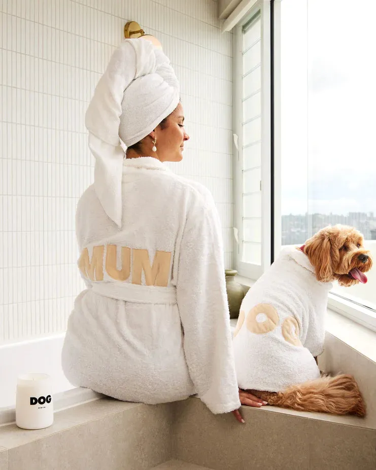 DOG Mum Robe in White