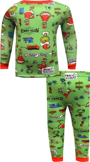 Dr. Seuss The Grinch Grinchy Green Ultra Soft Boys or Girls Pajamas