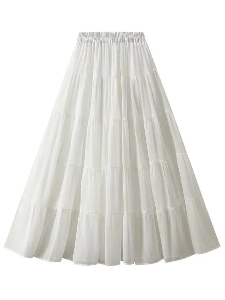 Elegant High Waisted Pleated Skirt