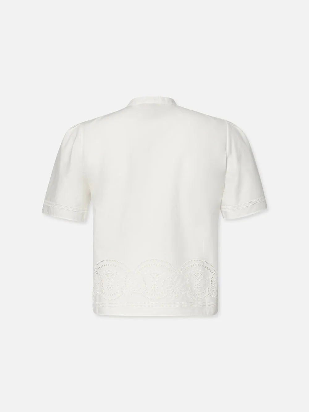 Embroidered Short Sleeve Shirt -- White