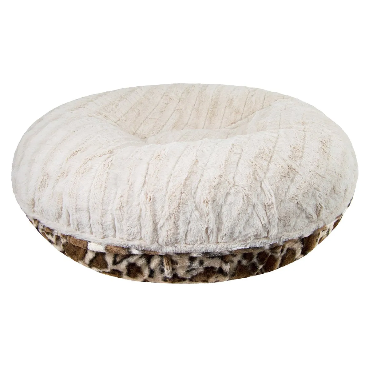 Faux Fur Custom Bagel Dog Bed