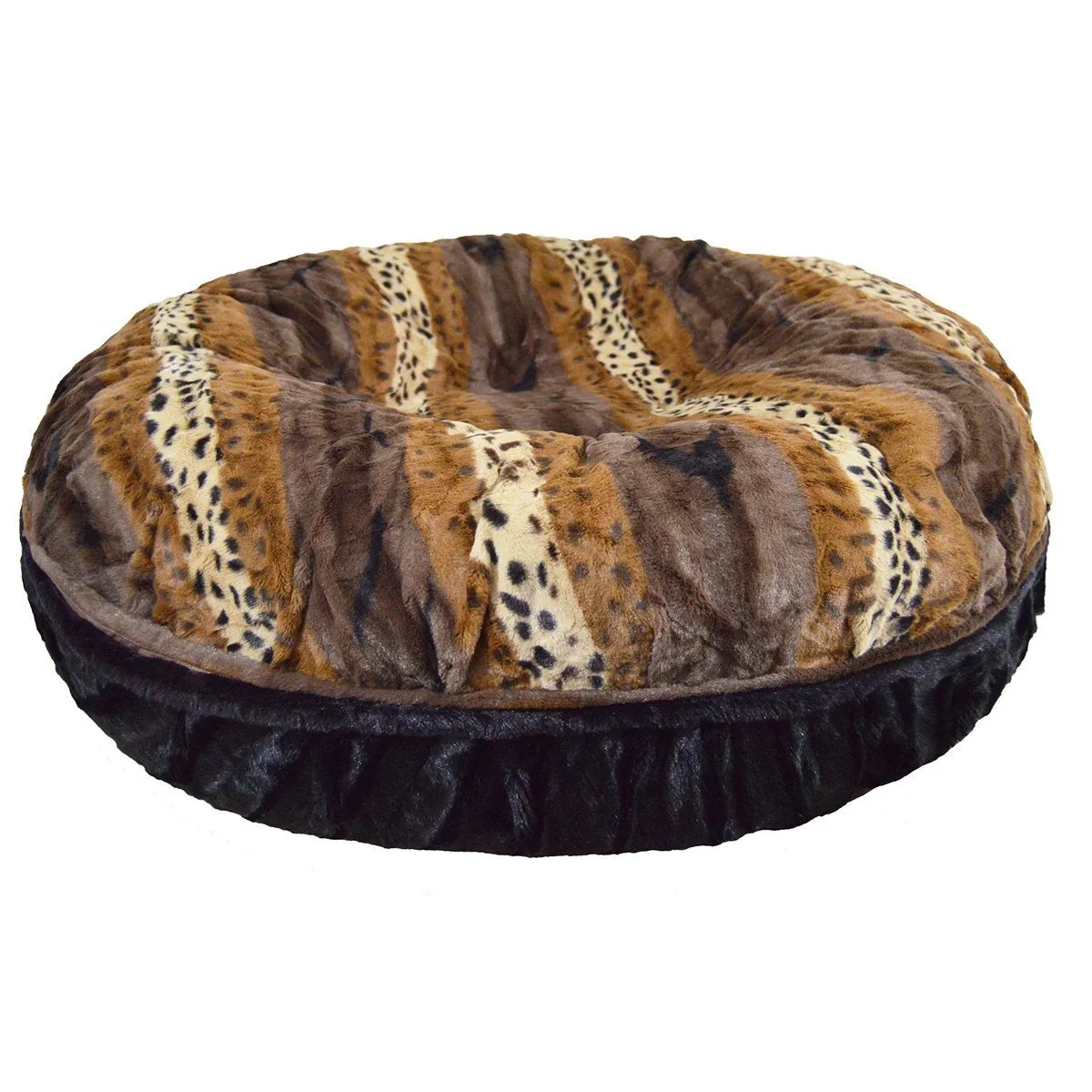 Faux Fur Custom Bagel Dog Bed