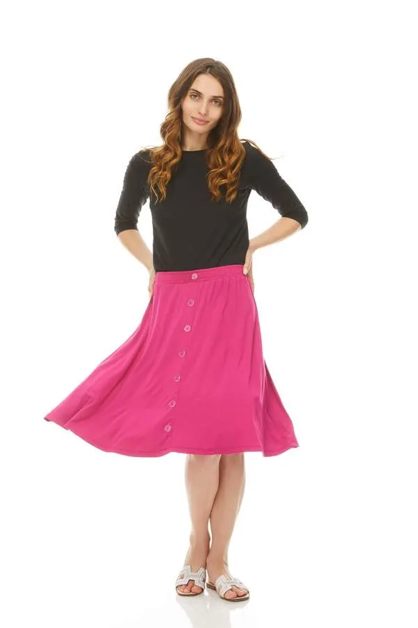 Front button skirt