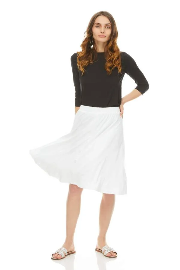 Front button skirt