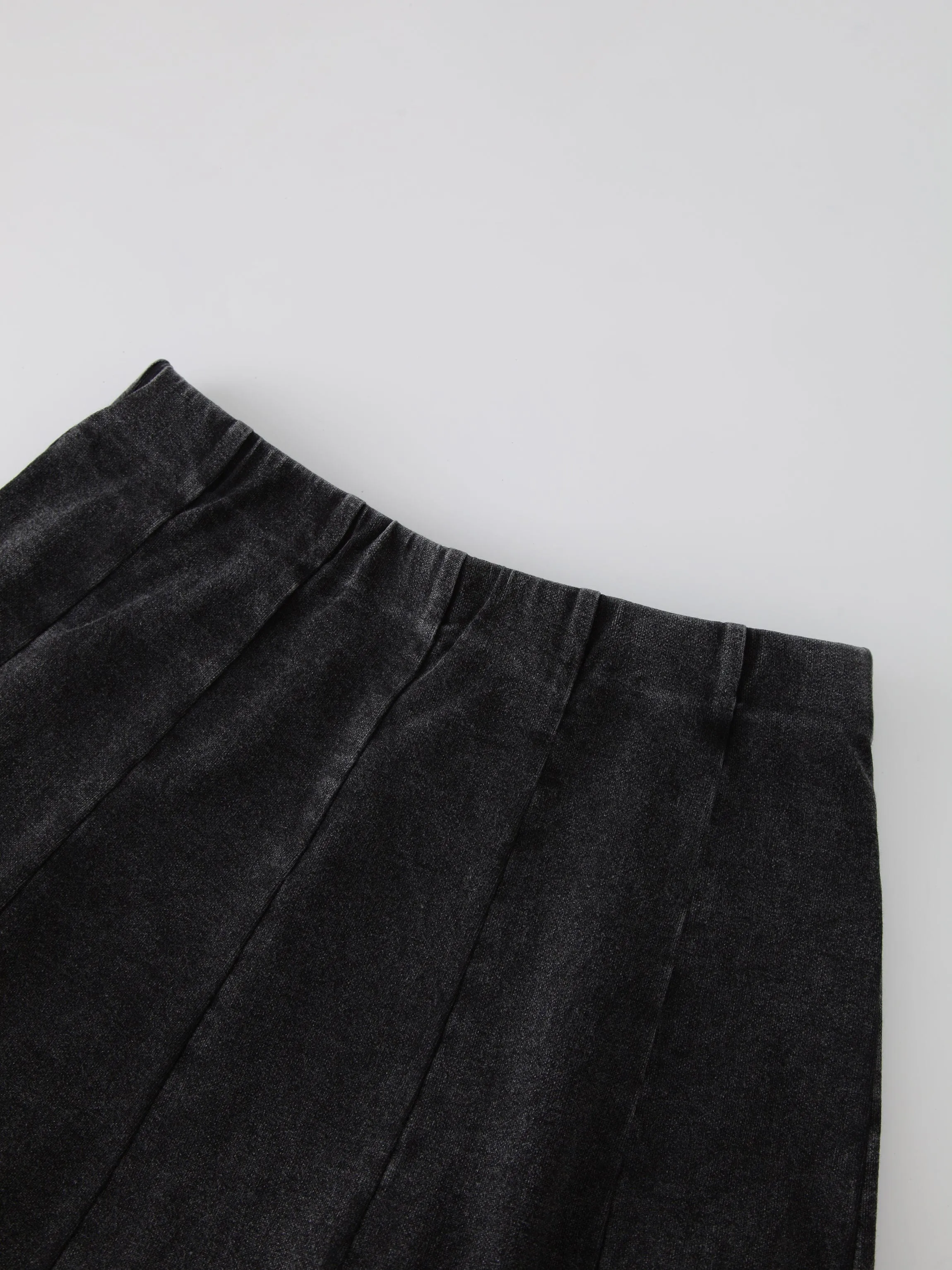 Jersey Paneled Skirt 24"-Black