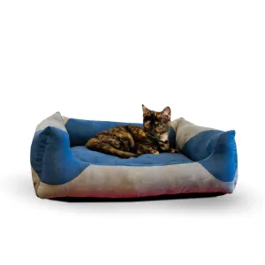 K&h Pet Products Classy Lounger Pet Bed Small Gray - Blue 17" X 21"