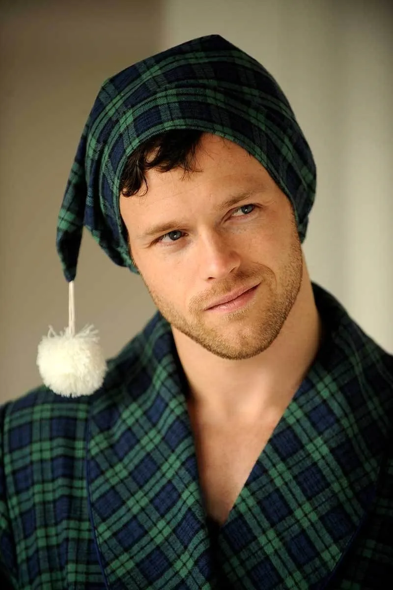 Lee Valley Cotton Flannel Nightcap - Green Tartan