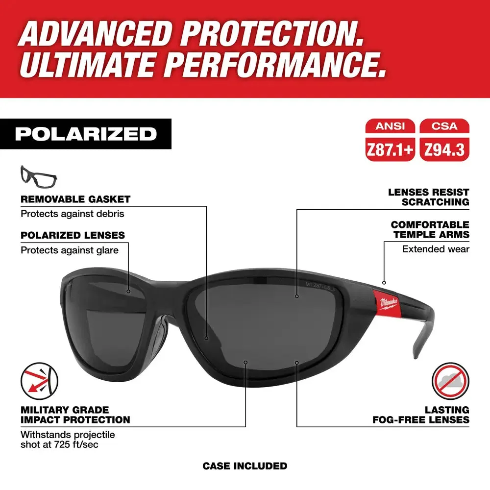 Milwaukee Polarized Performance Safety Glasses with Gasket