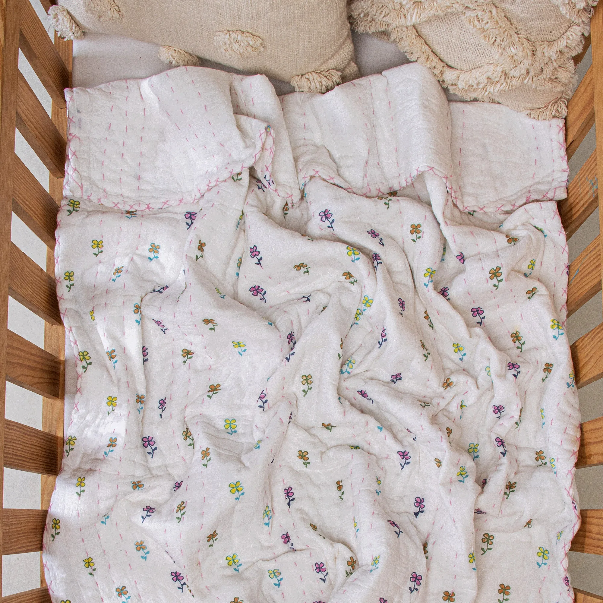 Multicolor Floral Printed Soft Mulmul Cotton Soft Baby Blankets