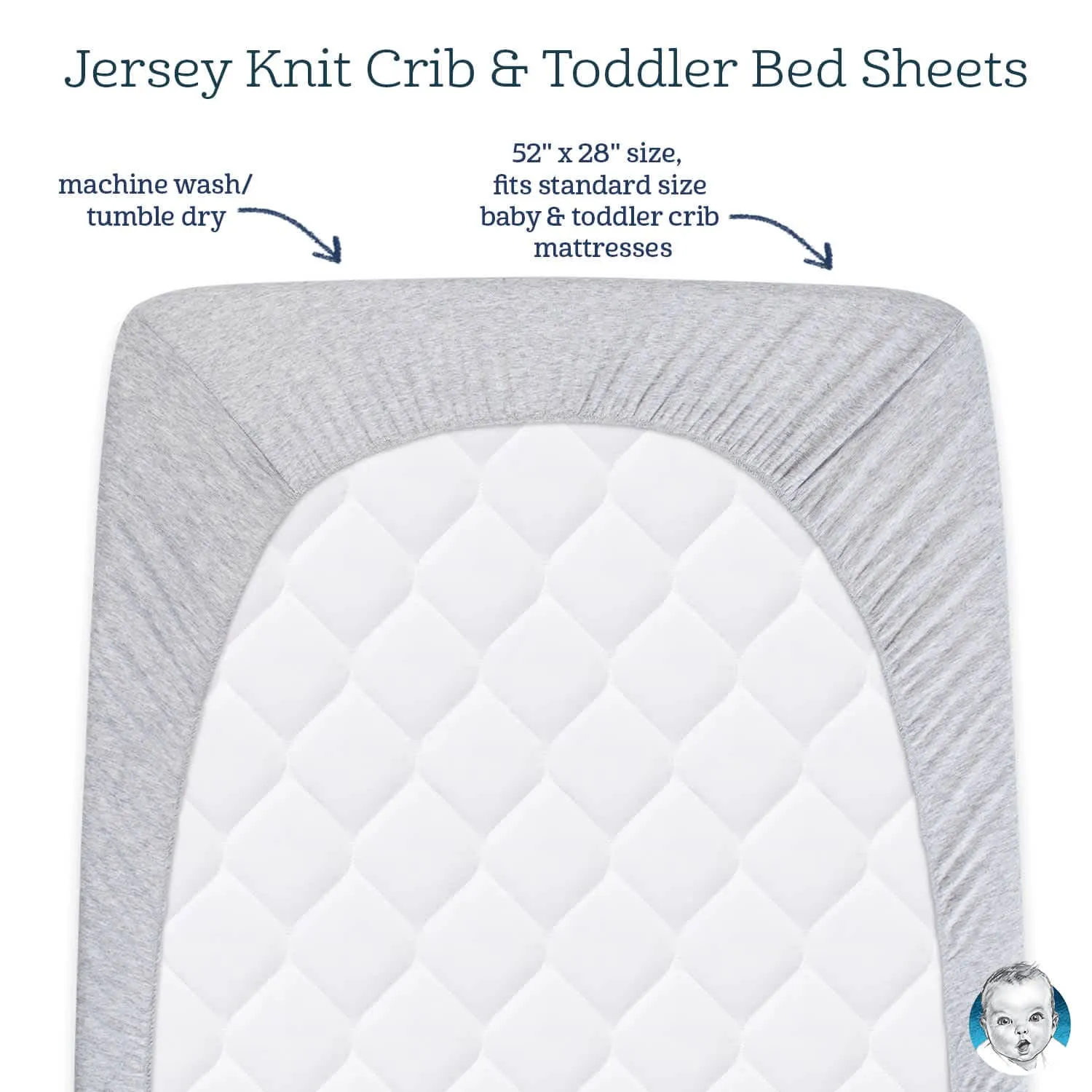 Neutral Gray Fitted Crib Sheet