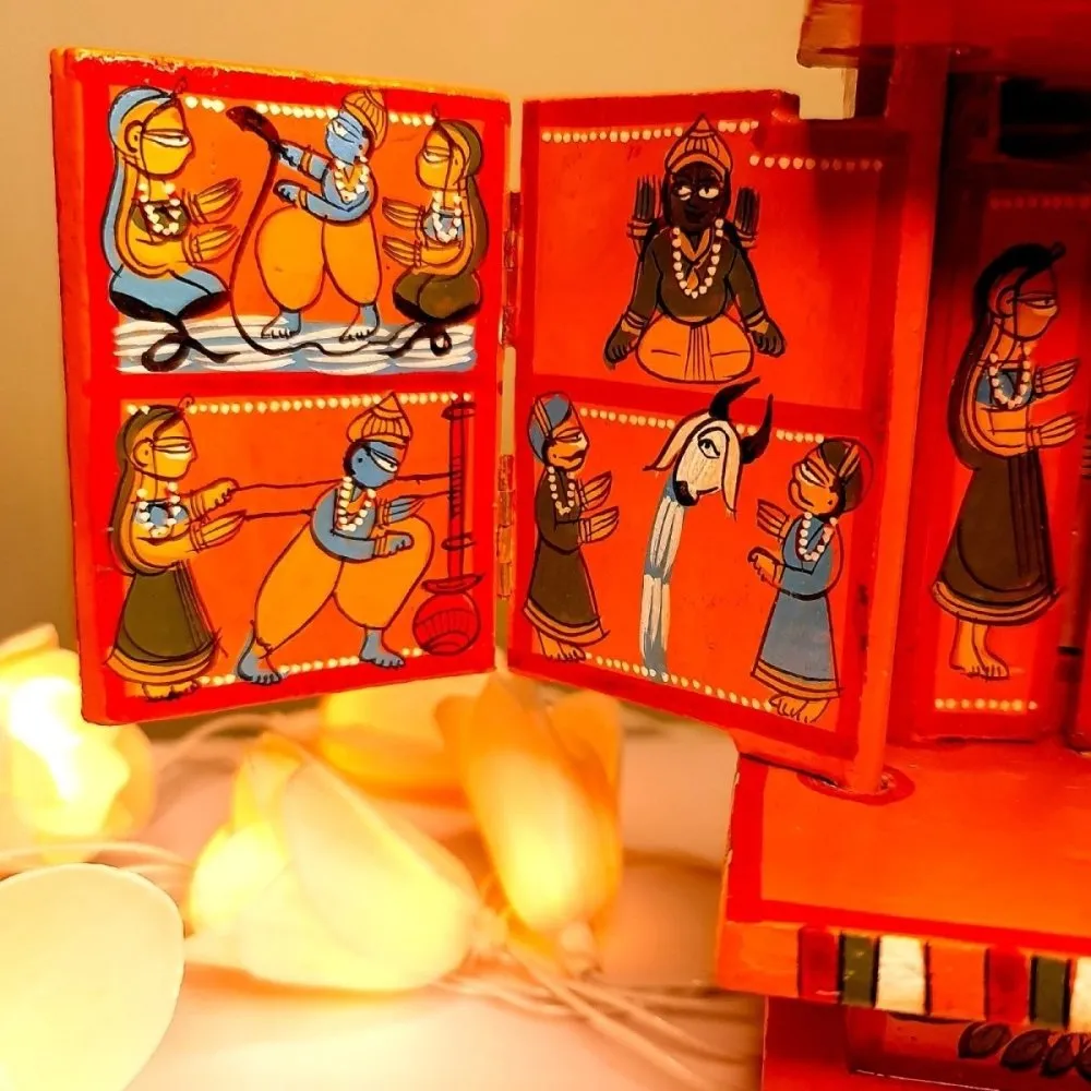 Orange Handcrafted Wooden Box of Stories  (M)