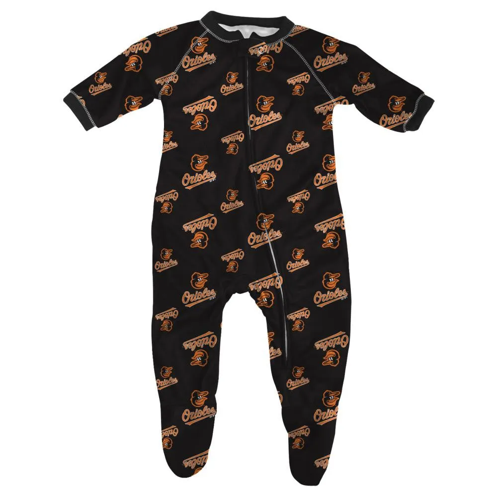 Orioles Baby Zip Up Pajamas