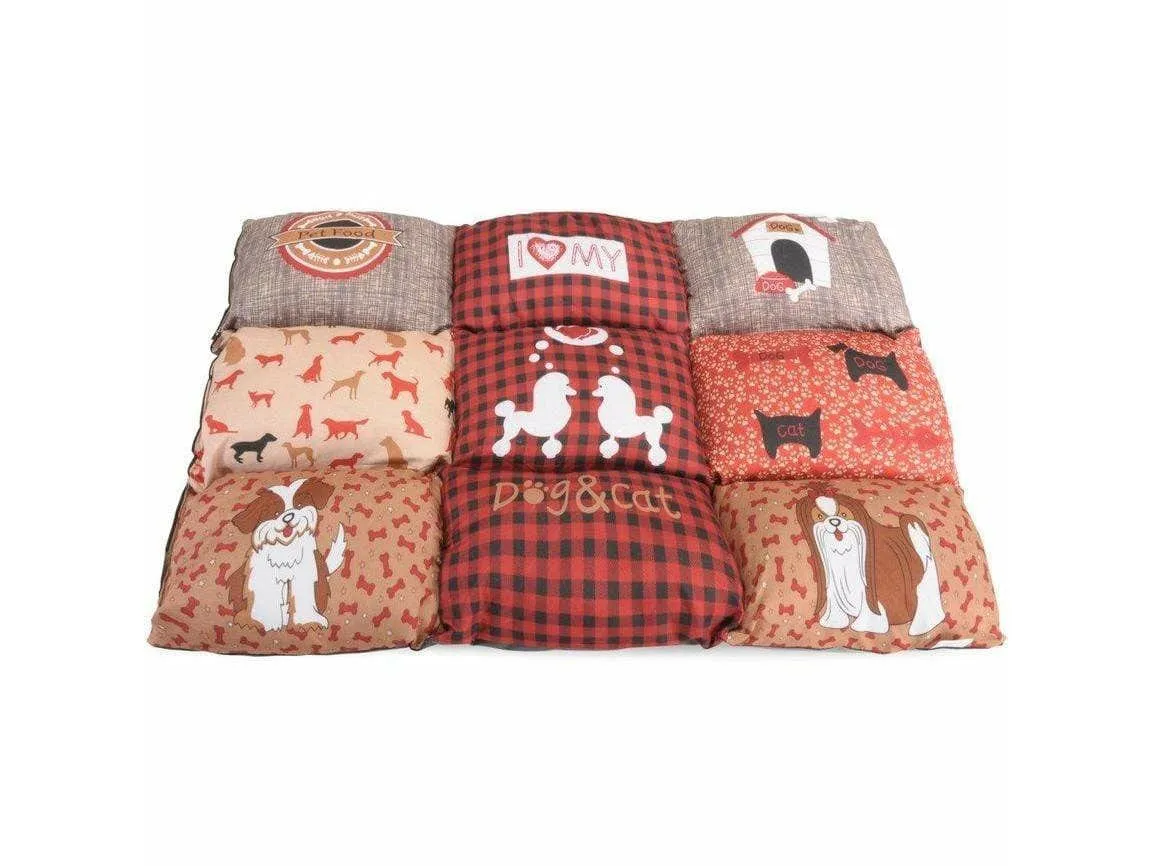 Patchwork Pet Cushion - Red -50X75Cm