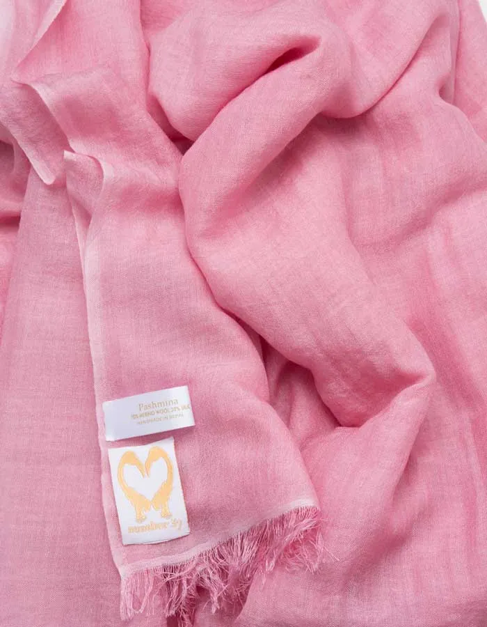 Pink Shawl Wool Silk Mix