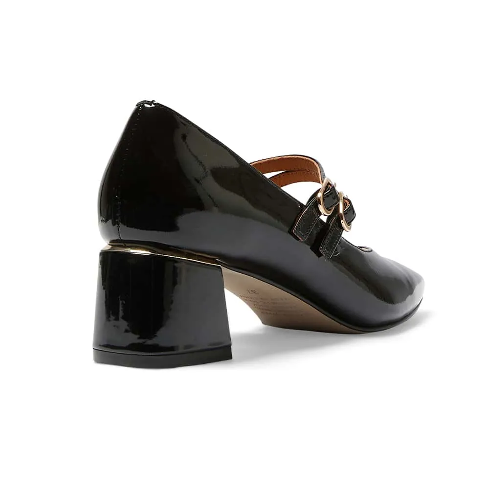 Pisa Heel in Black Patent