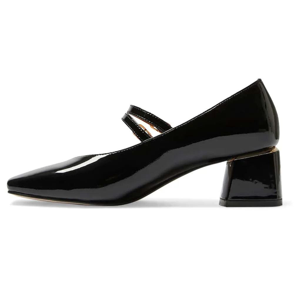 Pisa Heel in Black Patent