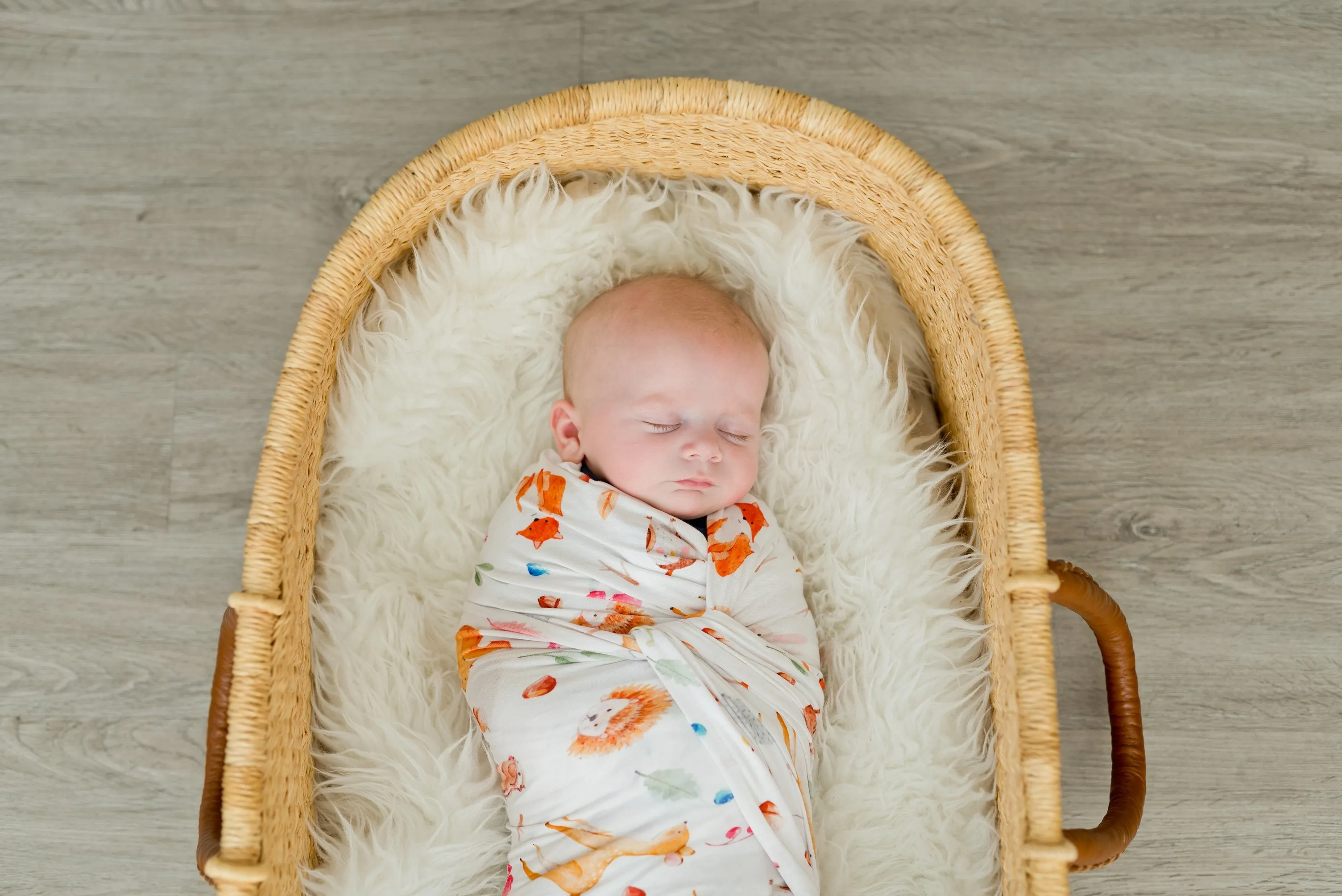 Premium Knit Rayon Bamboo Swaddle Blanket – Woodland Animals