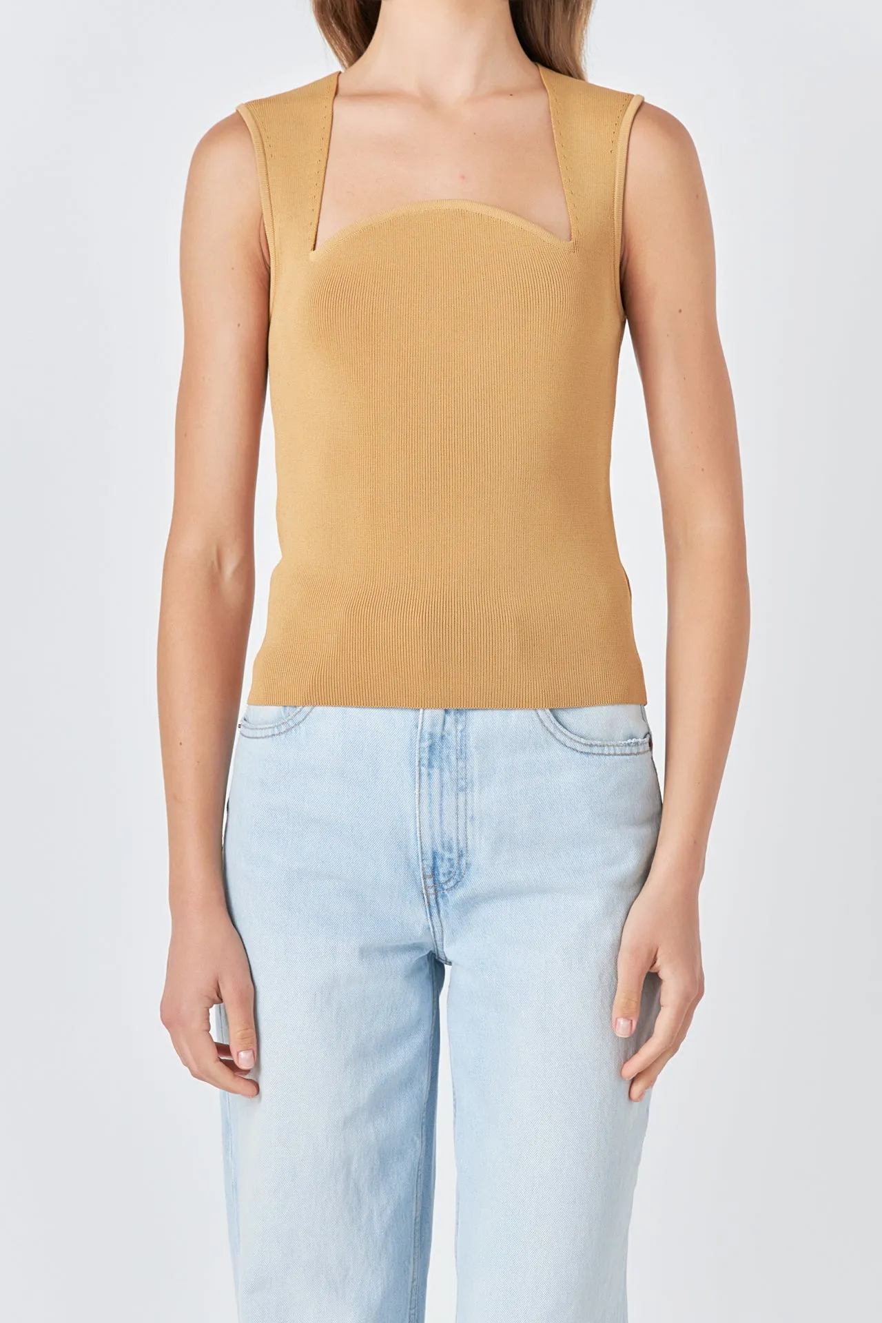 Ribbed Knit Sleeveless Top