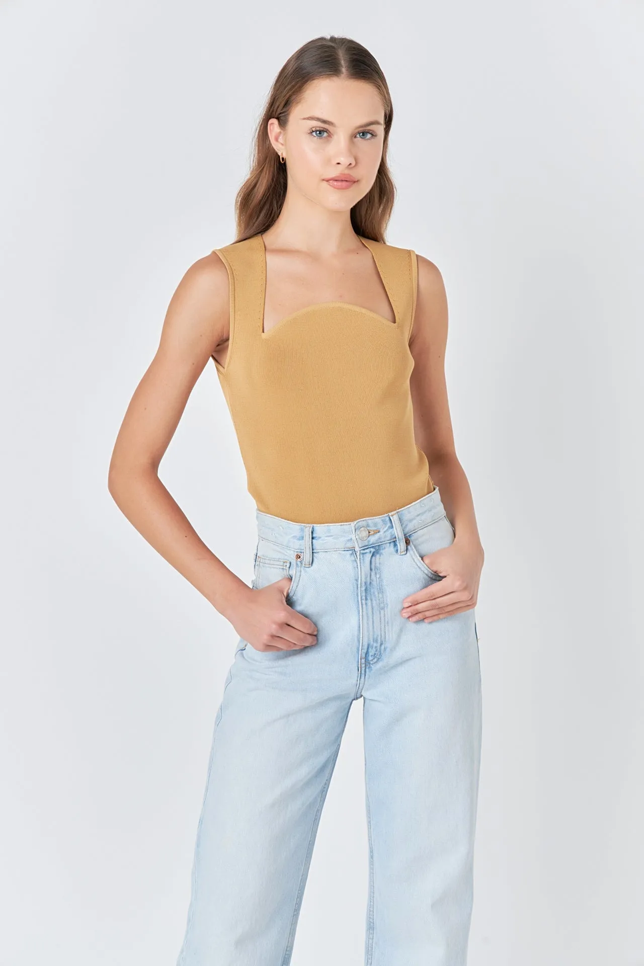 Ribbed Knit Sleeveless Top