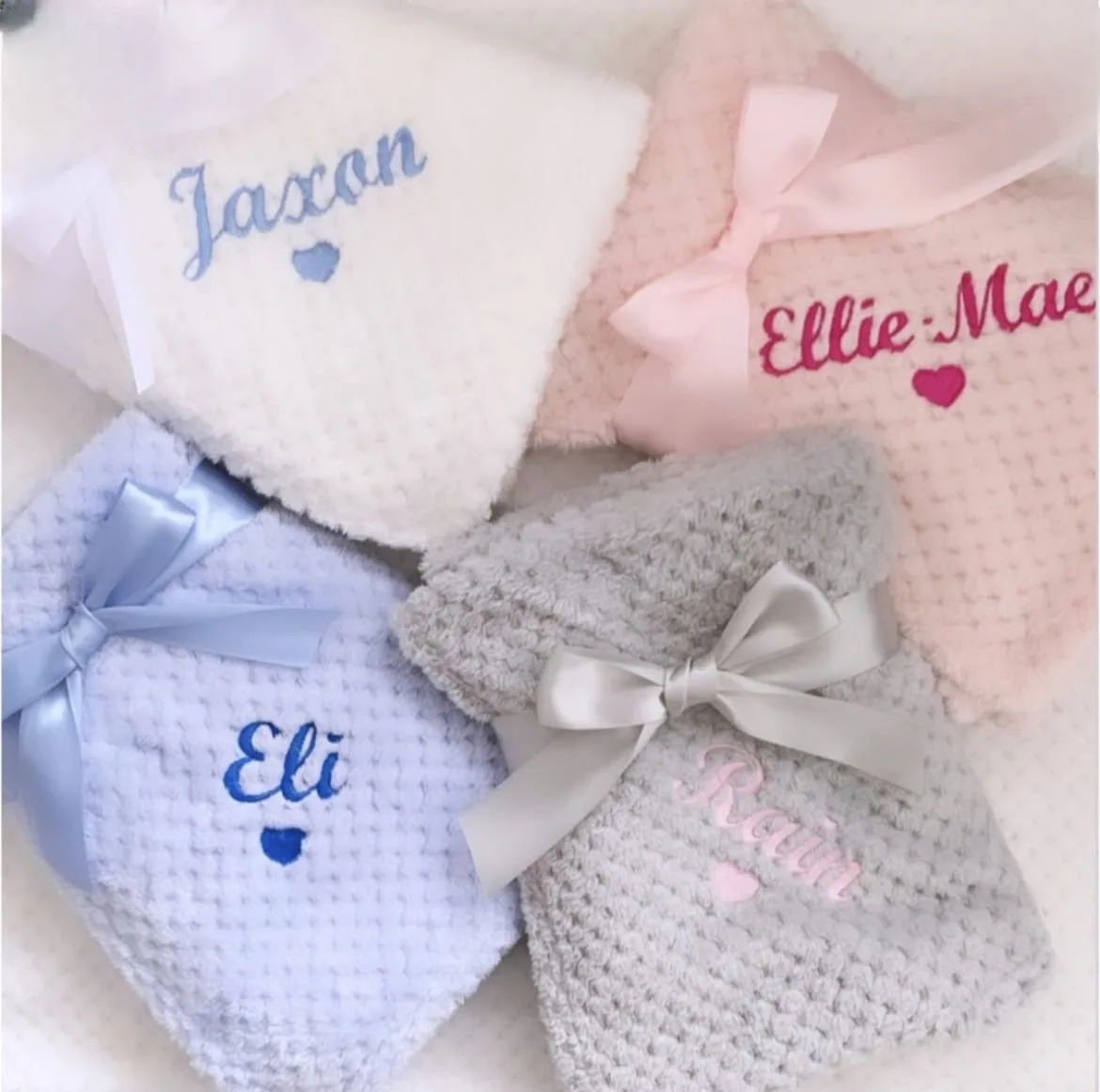 Super Soft Embroidered Personalised Baby Blanket