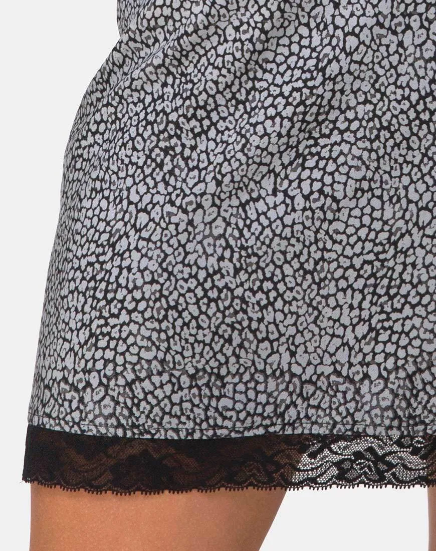 Urila Mini Skirt in Ditsy Leopard Grey