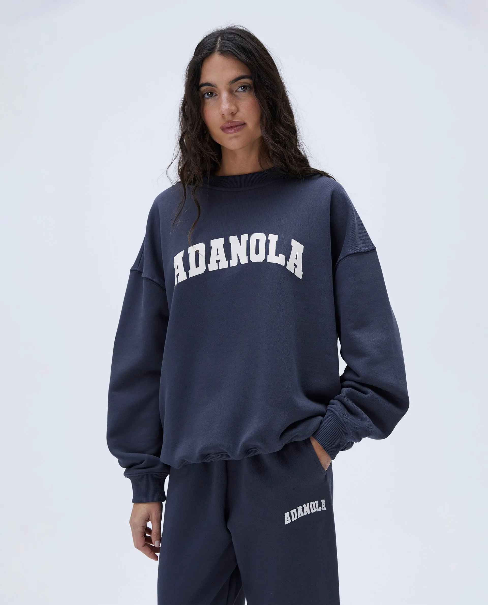 Varsity Oversized Sweatshirt - Midnight Blue