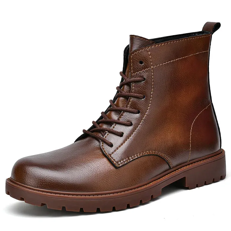 Winter retro genuine leather boots