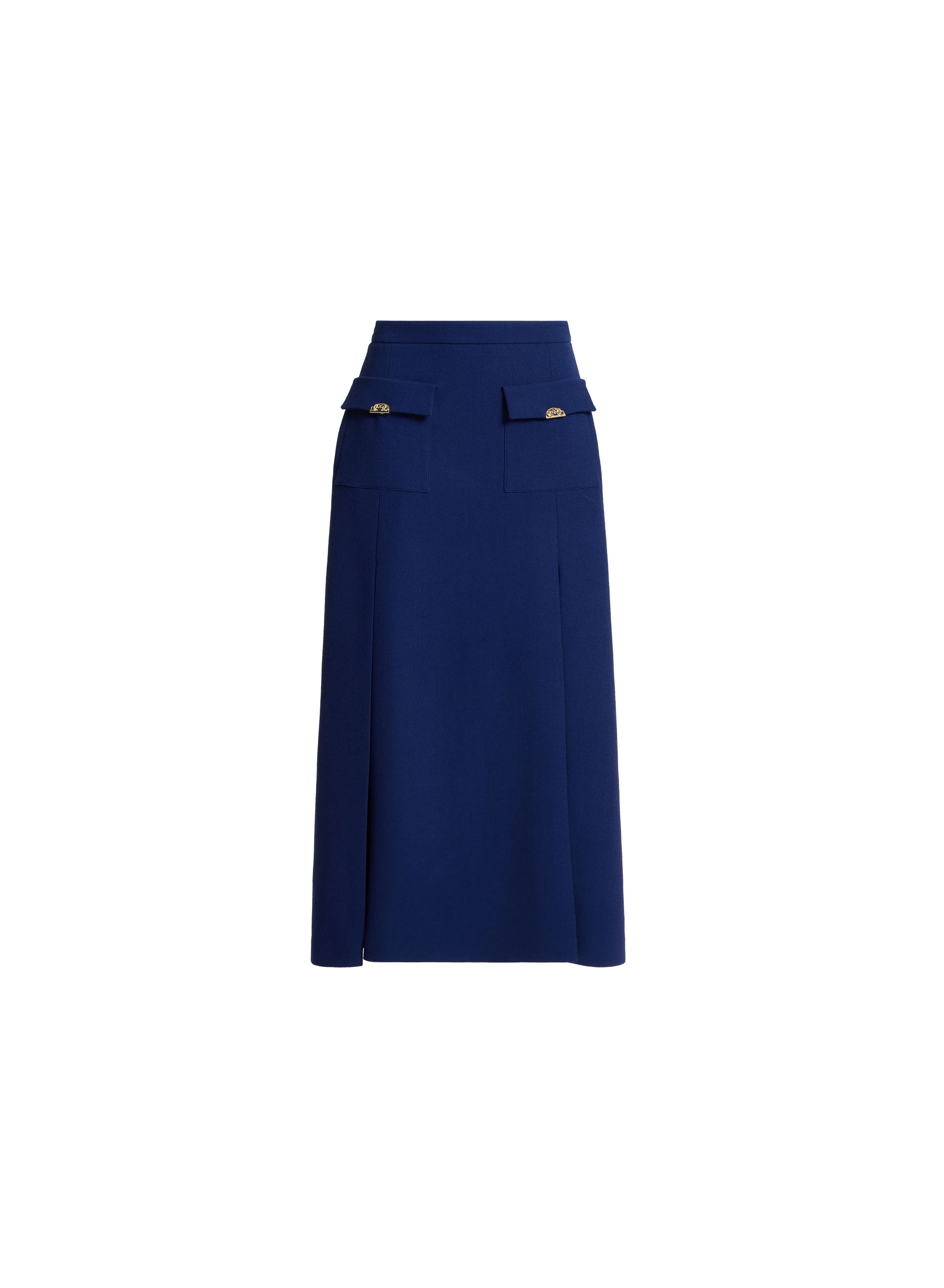 Wool Crepe Midi Skirt